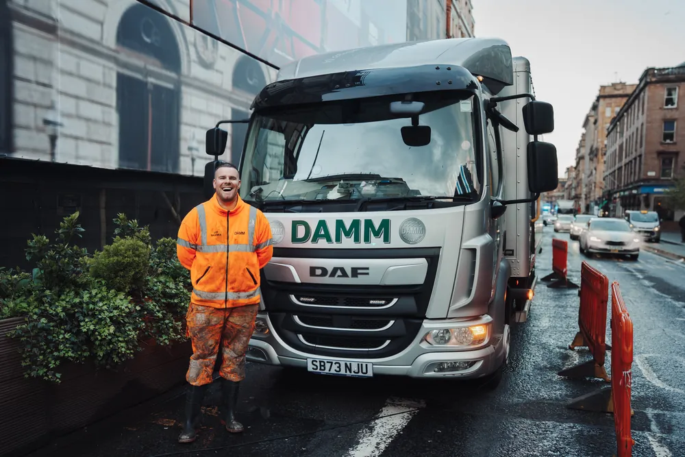 DAMM drainage specialist next to his truck in Scotland