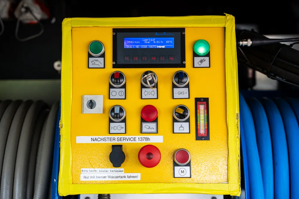 Control panel of a high-pressure cleaning unit