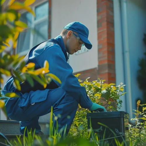 Nuova Topolin pest control technician at work