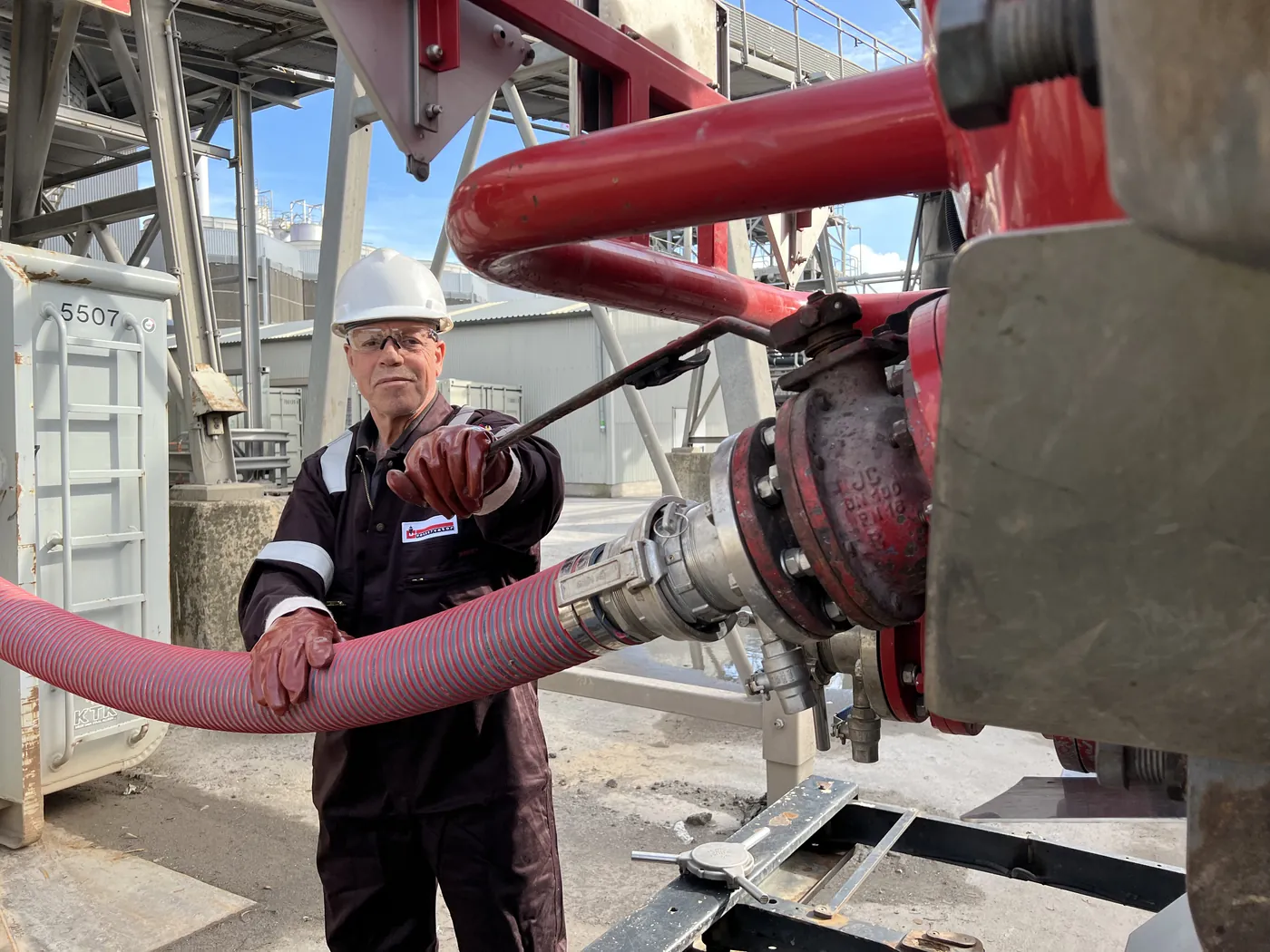 Industrial cleaning specialist at a plant